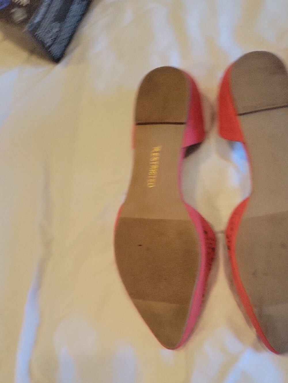 Restricted Women's Pointed D'Orsay Flats in Coral Pink Size 9 - Picture 8 of 8